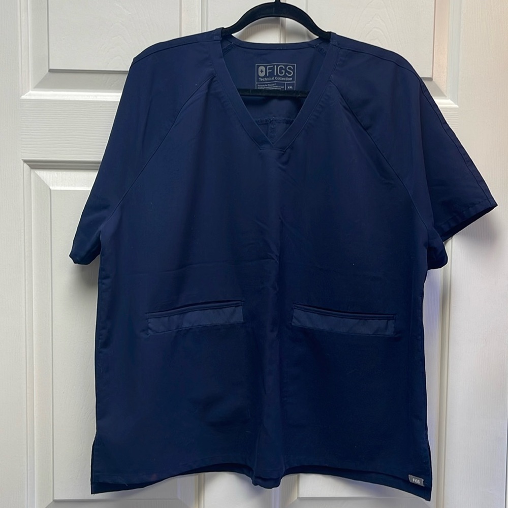 FIGS Navy Delmas V-neck Raglan Top EUC XXL
